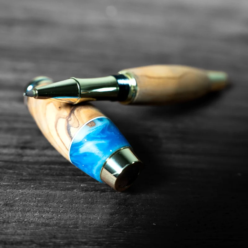 Luxury Olive and Scottish pinecone Wooden Ballpoint Pen | Betlehem & Scotland | Handcrafted