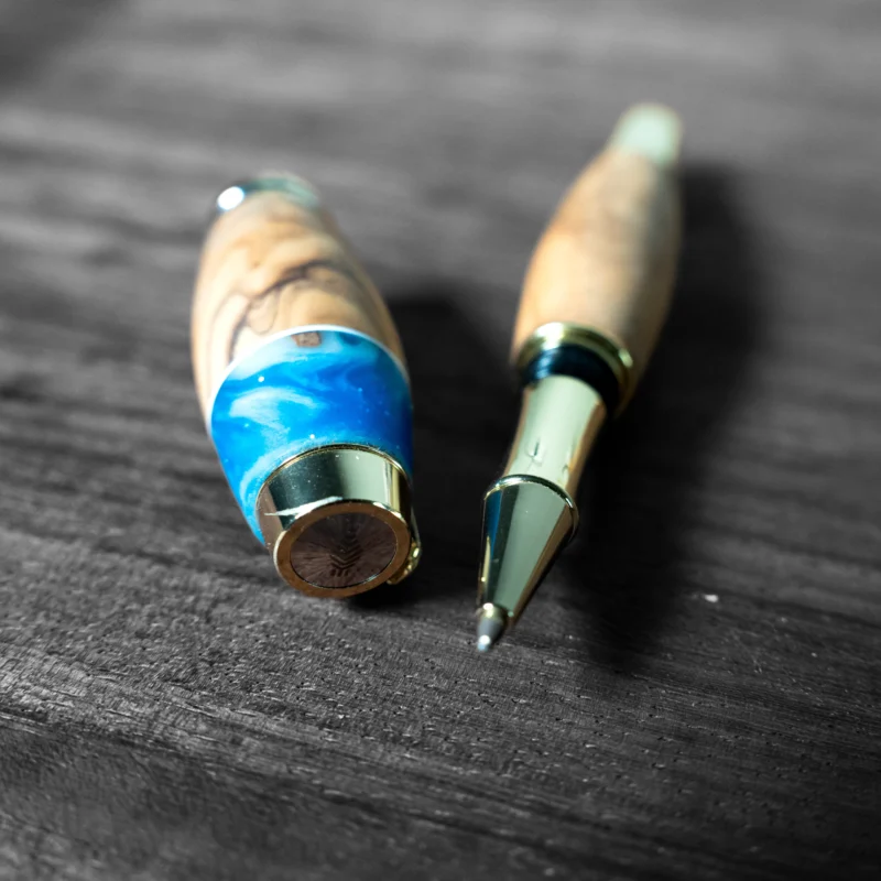 Luxury Olive and Scottish pinecone Wooden Ballpoint Pen | Betlehem & Scotland | Handcrafted