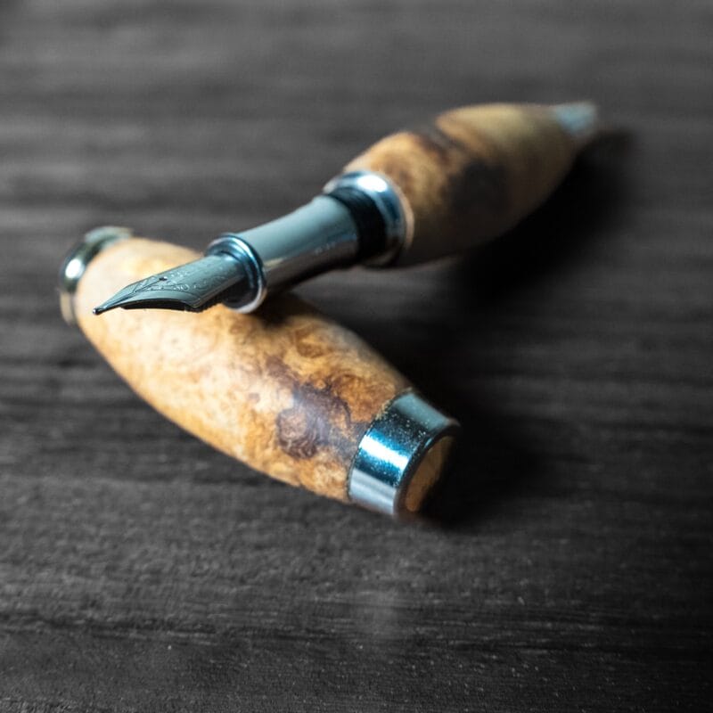 Luxury Acacia Burl Wooden Fountain Pen | Negev Desert | Handcrafted