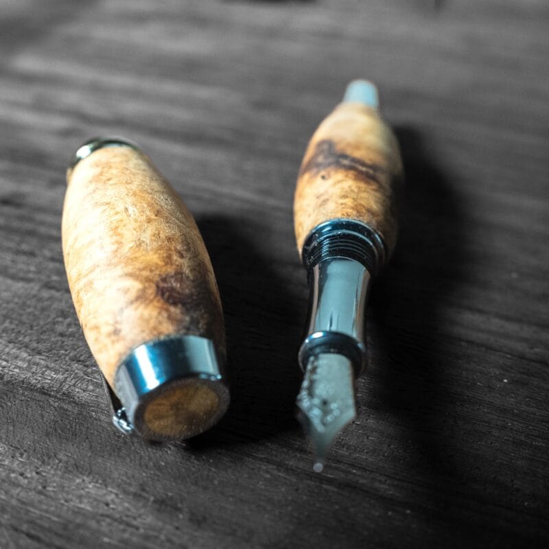 Luxury Acacia Burl Wooden Fountain Pen | Negev Desert | Handcrafted